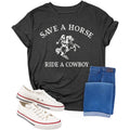 Western Shirts for Women Country Concert Shirt Cowgirl Cowboy Shirts Vintage Rodeo Graphic Tees Casual Summer Tops Grey1