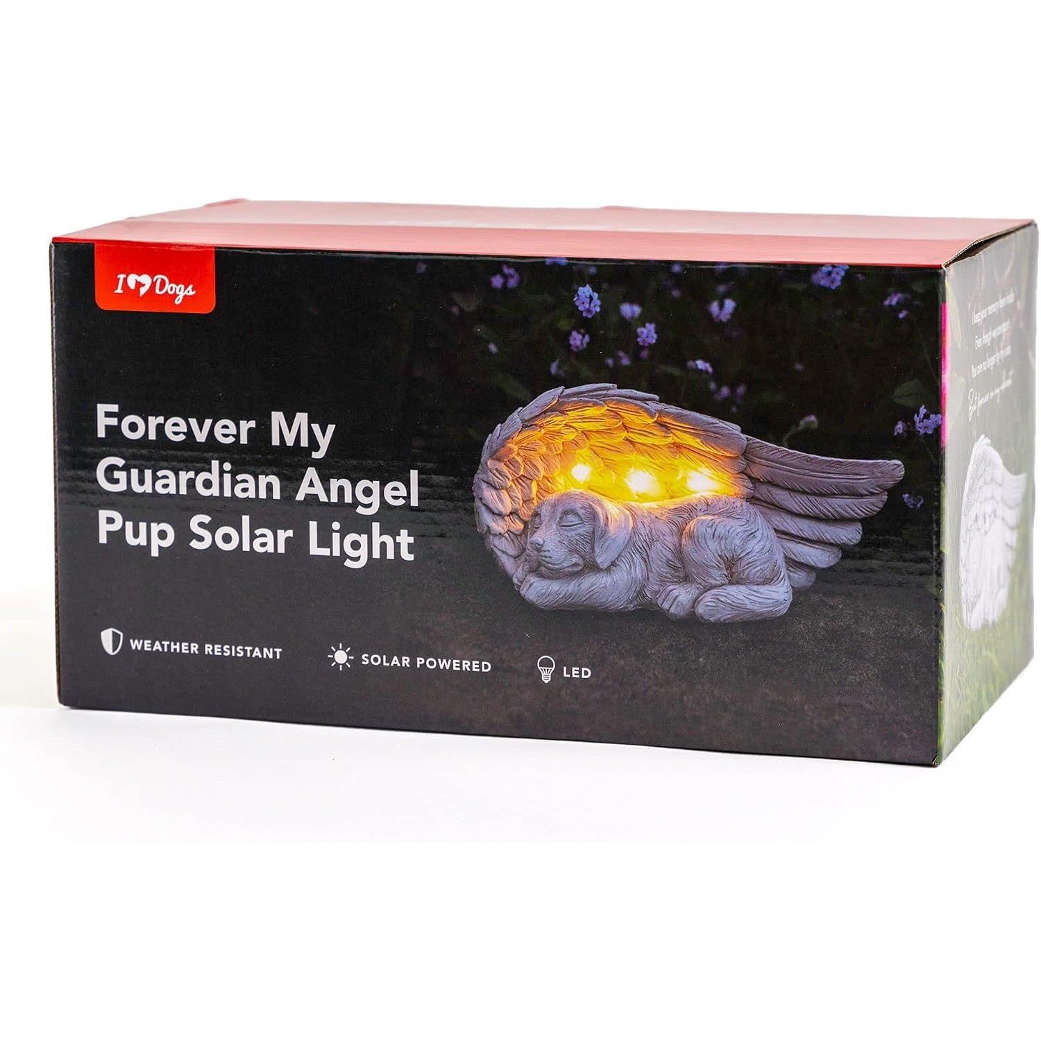 Iheartdogs Dog Memorial Gifts - Forever My Guardian Angel Garden Solar Light - Pet Memorial Stone