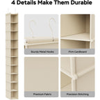 10-Shelf Hanging Shoe Shelf Organizer, Hanging Shoe Storage For Closet (Beige)