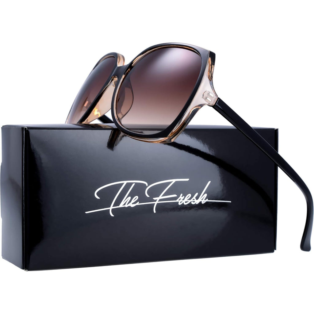 The Fresh Women's Oversized Square Jackie O Cat Eye Hybrid Butterfly Fashion Sunglasses - Exquisite Packaging