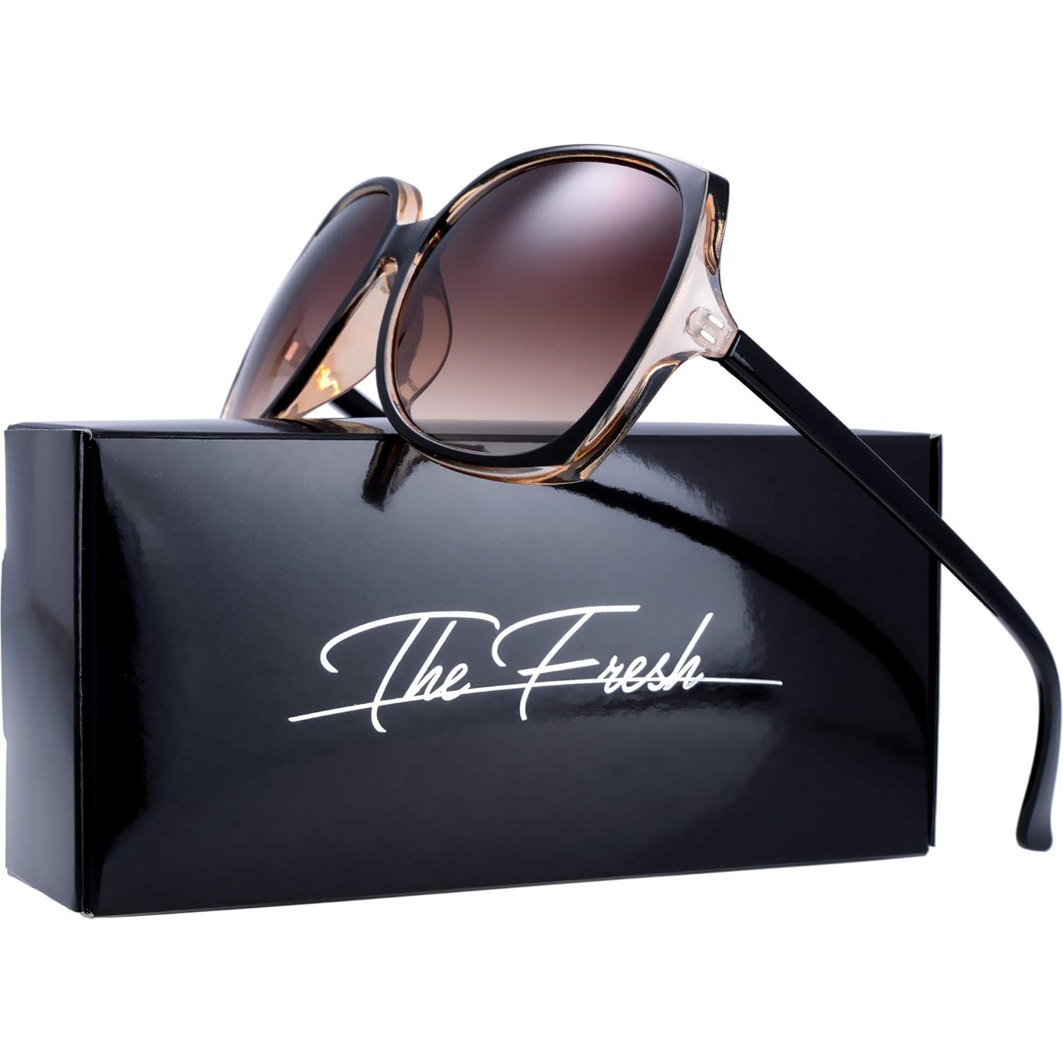 The Fresh Women's Oversized Square Jackie O Cat Eye Hybrid Butterfly Fashion Sunglasses - Exquisite Packaging