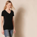 Women's Regular-Fit Short-Sleeve T-Shirt (Crewneck and V-Neck Options), Multipacks