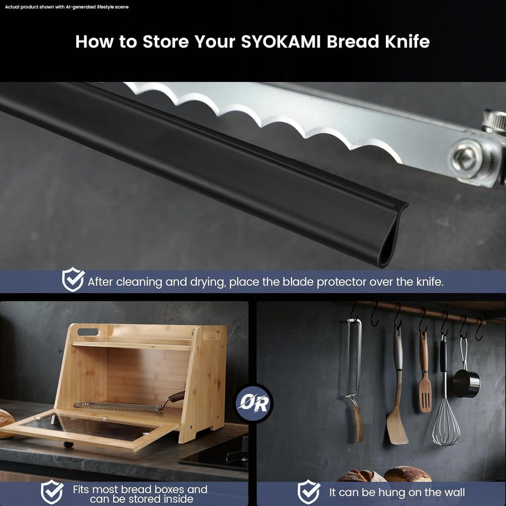 2026 Upgrade Bread Knife For Homemade Bread, World'S 1St Real Bow-Design Sourdough Bread Slicer, Razor-Sharp Cutter For Crusty Sourdough & Baguette, 4 Thickness Scale Marks, Ideal For Gift
