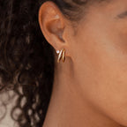 Hoop Earrings for Women 14K Gold Plated Triple Huggie Hoop Earrings Hypoallergenic Lightweight Wedding Earrings For Brides Jewelry Gifts for Women Trendy