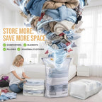 Taili Vacuum Storage Bags 4 Pack, Jumbo Cube (31X40X15 Inch), Extra Large Vacuum Seal Bags For Clothing, Comforters, Blankets, Pillow, Bedding, Sweater, No Pump Compression Cube, Cream