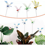 8 Packs Fake Dragonfly Clips,3D Outdoor Dragon Fly Decor Clip On Dragonfly For Bugs Dragonfly Garden Stakes Gardening Decoration Insert Plaque Yard Ornaments Outdoors