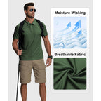 Zity 5 Pack Polo Shirts For Men With Pocket Dry Quickly Short Sleeve Athletic Outdoor Work Collared Shirts