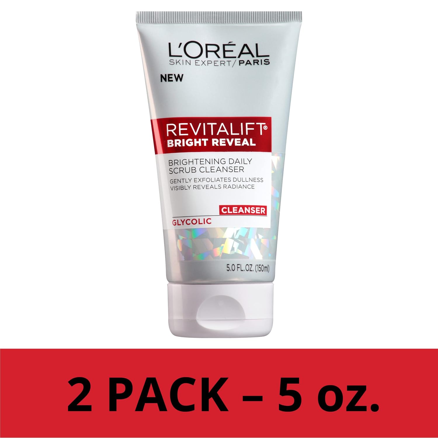 L'Oreal Paris Revitalift Bright Reveal Anti-Aging Facial Cleanser With Glycolic Acid 5 Fl. Oz (Pack Of 2)