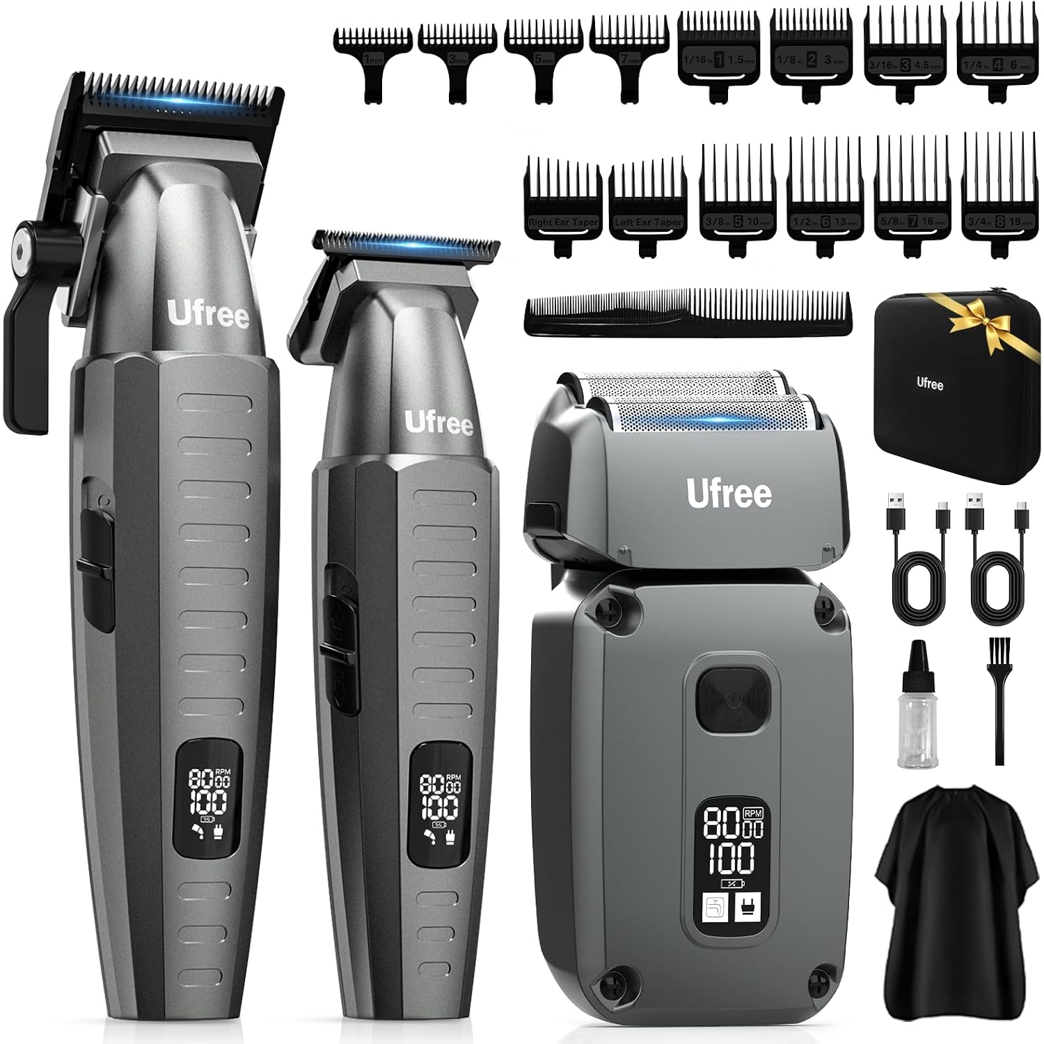 Ufree Hair Clippers And Trimmers Set For Men Professional, Electric Razor Foil Shaver For Men Face Beard, Hair Cutting And Grooming Set, Barber Or Home Use