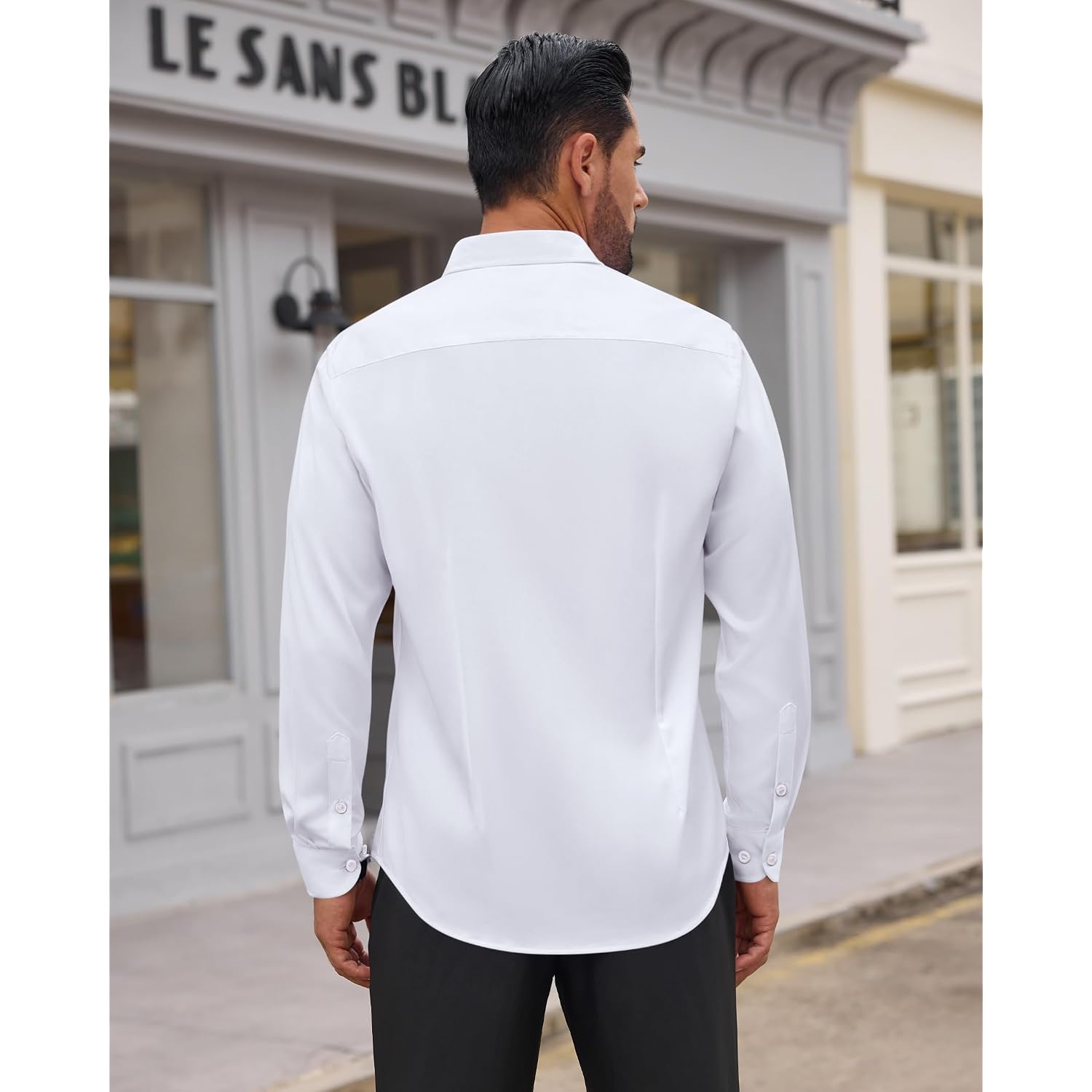 Mens Wrinkle-Free Dress Shirts Long Sleeve Stretch Flex Button Down Shirt | Regular Fit, Back Darts, Crisp Collar, Adjustable Cuffs, Easy Care, Business Casual, Button Up, Professional, Wedding, Prom