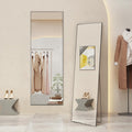 Mirror Full Length, Upgraded 16"x59" Body Wall Mirrors with Shatter-Proof Glass, Floor Standing, Hanging or Leaning, Tall Mirror with Stand Aluminum Alloy Frame for Bedroom, Black