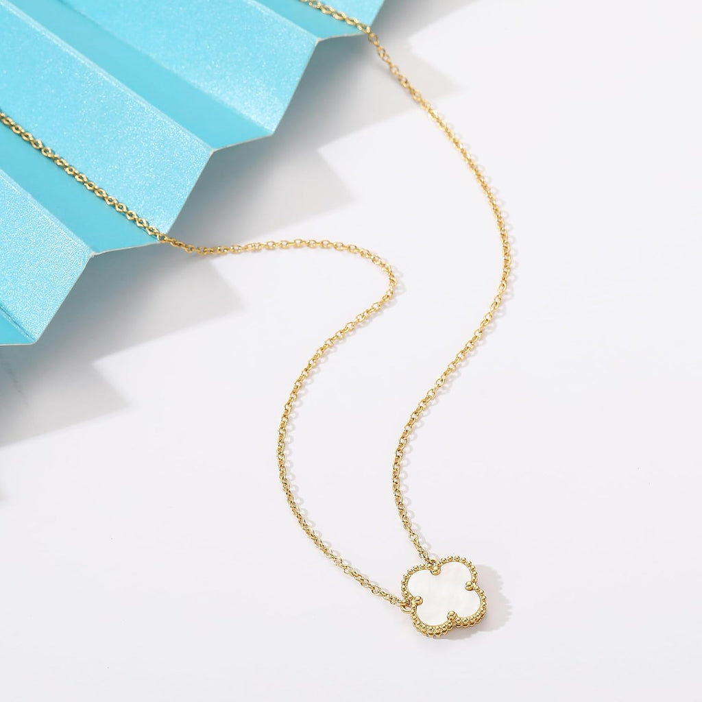 AIPPK Clover Pendant Necklace for Women 18K Gold Plated Four Leaf Clover Necklaces Lucky Simple Jewelry Gifts for Women