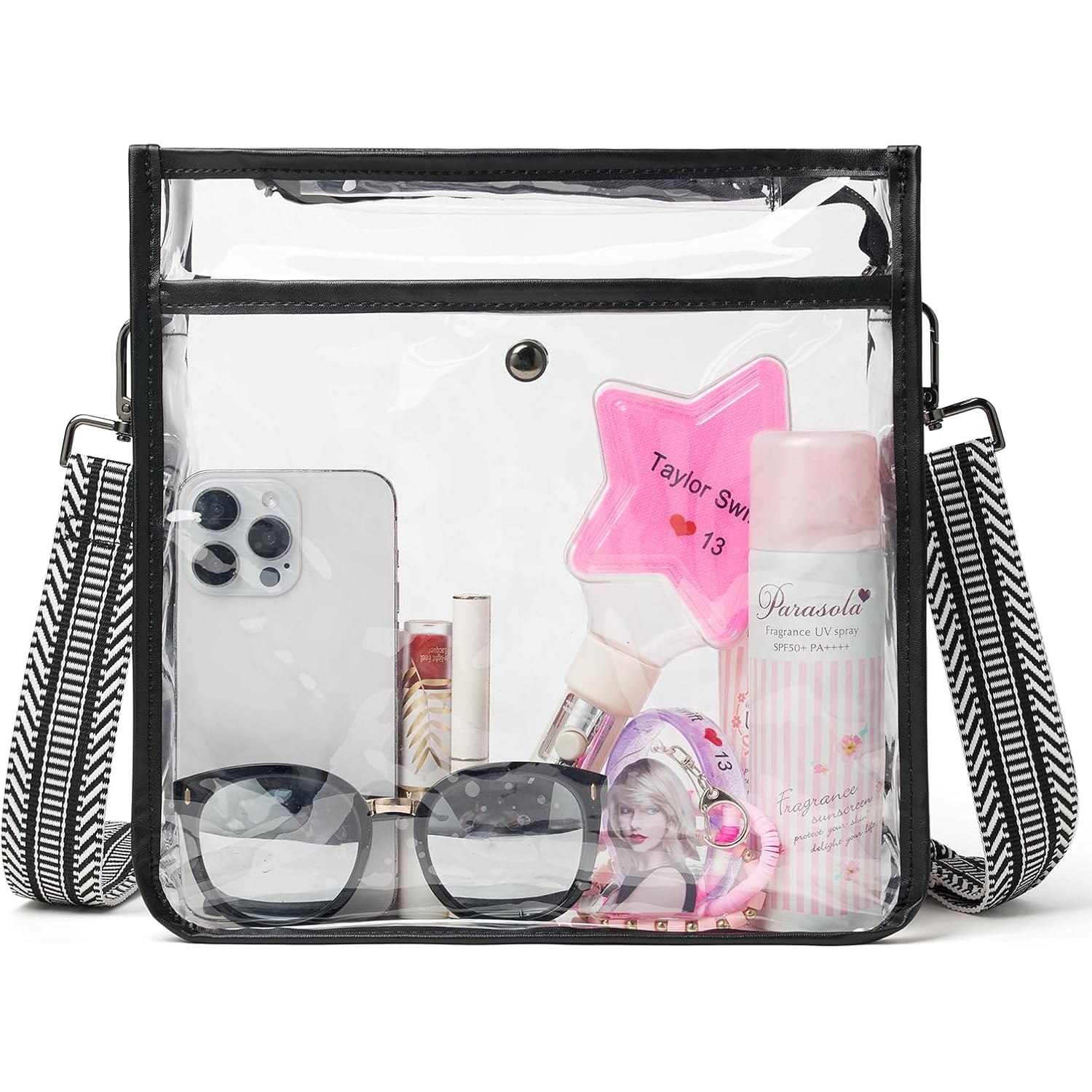 Bluome Clear Bag for Stadium Events 12x12x6, Clear Purses Stadium Bag Crossbody Purses for Concerts Football Games Travel