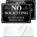 No Soliciting Sign For Front Door, (2 Pack) Self-Adhesive No Soliciting Sign For House, 9 X 6 Inches Aluminum Metal Signs For Yard (Black/White, Large 9 X 6 Inches)