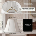 White Bell Lamp Shades Set Of 2, 6.7" X 13" X 10" Fabric Replacement Lampshades For Table Lamps, Spider Fitter Lamp Shades For Home Decoration In Living Room, Bedroom, Easy Assembly Required