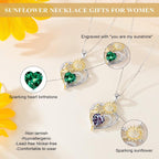 Iefil Mothers Day Gifts - 925 Sterling Silver Sunflower Necklace for Women, Birthstone Jewelry for Wife Mom, Birthday Mothers Day Gifts for Wife Mom Grandma