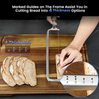 SYOKAMI 2026 Upgrade Bread Knife for Homemade Bread, World's 1st Real Bow-Design Sourdough Bread Slicer, Razor-Sharp Cutter for Crusty Sourdough & Baguette, 4 Thickness Scale Marks, Ideal for Gift