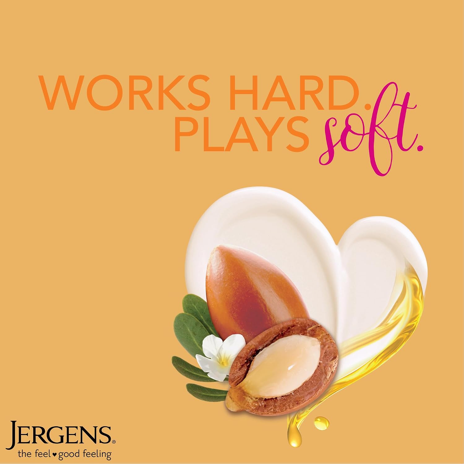 Jergens Deep Restoring Argan Oil Moisturizer, Soothing Body And Hand Lotion With Reviving Argan Oil And Vitamin E, Oil-Infused, Dermatologist Tested, 16.8 Oz