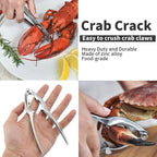 Luvan 33 Pcs Crab Crackers And Tools Set With 4 Crab Leg Crackers, 4 Crab Forks, 4 Lobster Shellers, 4 Butter Warmers, 1 Seafood Scissors, 14 Tealight Candles, 2 Crab Grabber-Seafood Boil Party Supply