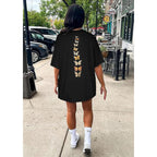 Womens Oversized Tshirt Graphic Tees Crew Neck Summer Short Sleeve Loose Fit Tops 2026 A-butterfly Print Black