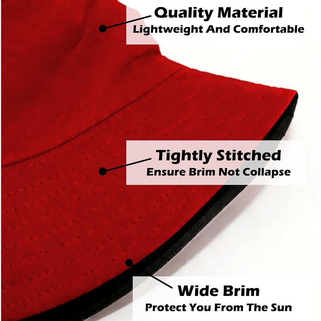 Bucket Hat For Men And Women 2-In-1 Reversible Sun Protection Fashion Flat Top Cap For Fishing Travel Beach Sports