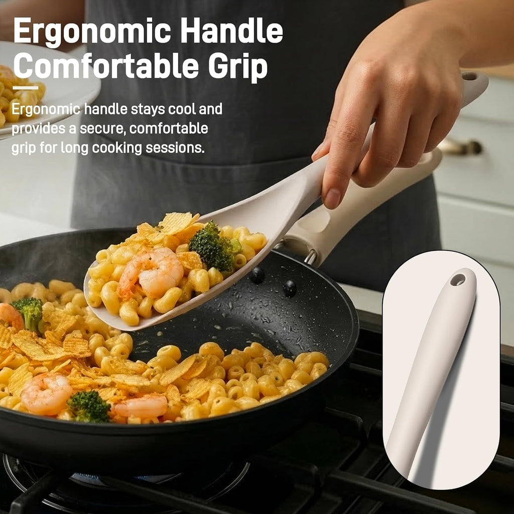 3 Pack Silicone Cooking Spatula & Spoon For Nonstick Cookware, Bpa-Free | Multifunction Spoonula For Baking, Cooking, Serving, Mixing, Stirring, Scoop, Scrape - One-Piece Formed, Dishwasher Safe
