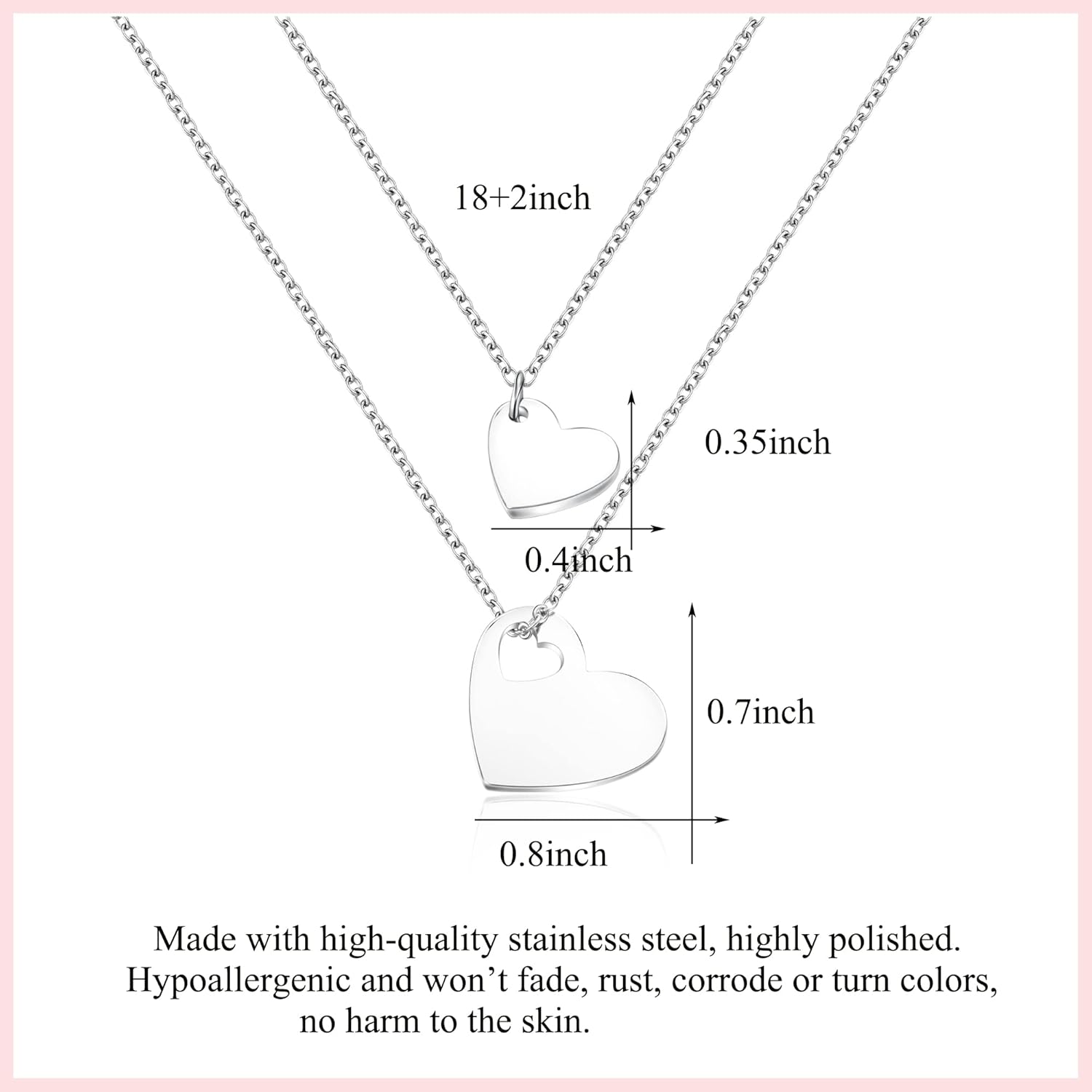 MANVEN Mother Daughter Necklace Set for 2/3 Mothers Day Gifts for Mom Daughter Matching Heart Jewelry Mom Gifts from Daughters Birthday Gifts for Daughter Women