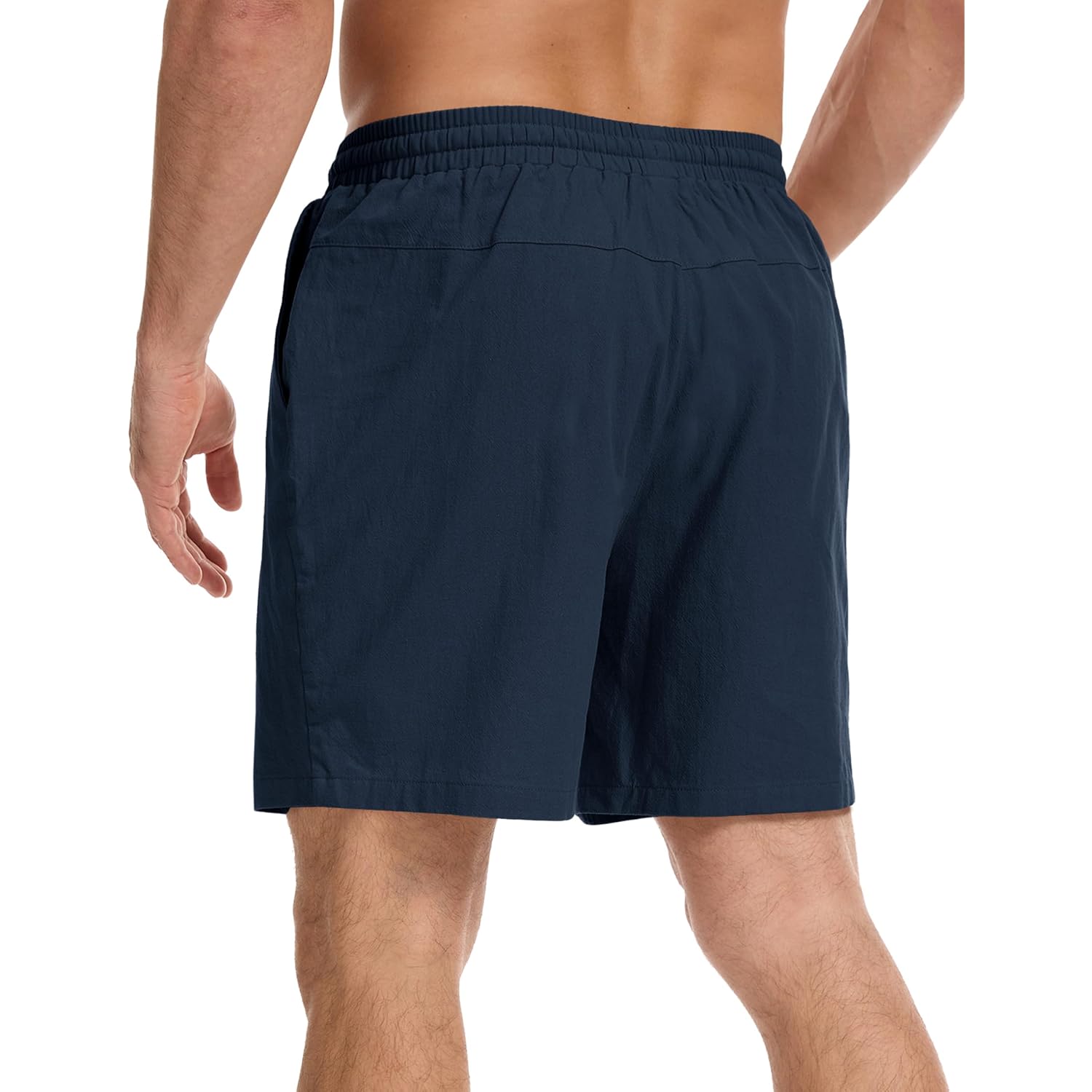 Magnivit Men‘S Cotton Shorts Beach Casual Vacation Short Lightweight Elastic Waist Drawstring Short With Deep Pockets