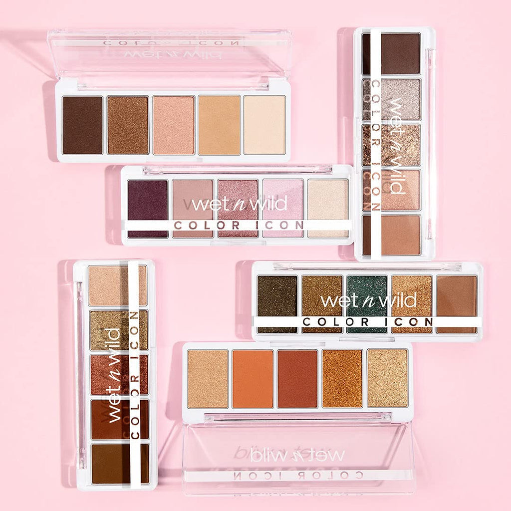 Wet N Wild Color Icon Eyeshadow Makeup 5 Pan Palette, Matte, Shimmer, Metallic, Long Wearing, Rich Buttery Pigment, Cruelty Free - Walking On Eggshells