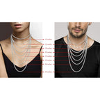 Miabella Italian Solid 925 Sterling Silver 3.5mm Diamond Cut Cuban Link Curb Chain Necklace for Women Men, Made in Italy