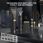 GTS Hair Clippers for Men Professional, Beard Trimmer Kits & Sets, Cordless Mens Hair Trimmer, Electric Shavers, Haircutting Machine with LED Display, for Barber 4 in 1