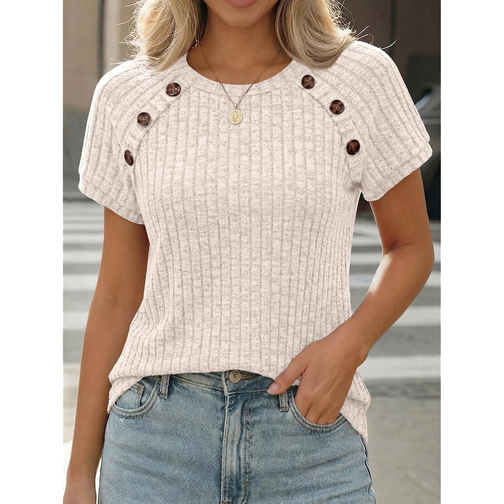Women's Short Sleeve Shirts Business Casual Blouses Dressy Work Tunic Tops 2026 Spring Sweaters Fashion Clothes