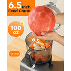3-In-1 Cold Press Juicer Machines, 6.5" Mega Chute For Whole Fruit, Slow Masticating Juicer With Sorbet & Nut Milk Maker, Bpa Free, 100 Oz Hopper, Easy Clean, Oxide Gray