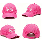 Funny 60th 70th Birthday Gifts for Men Women – Adjustable Cotton Baseball Cap Gift for Dad Mom Grandpa Grandma Pink-2