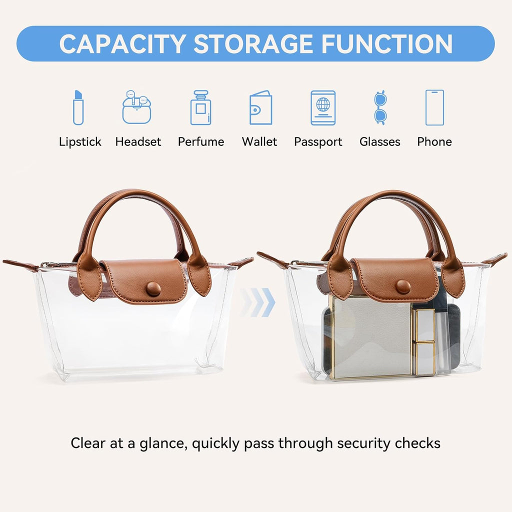Bostanten Clear Bag For Stadium Approved Crossbody Purse Handbags For Concerts Sports Events