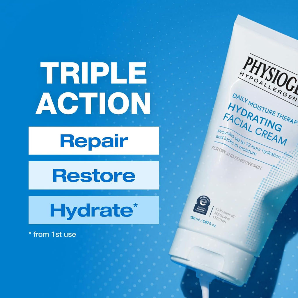 Physiogel Daily Moisture Therapy Hydrating Facial Cream, Lightweight Face Moisturizer With Ceramide, 72H Lasting Hydration, For Dry & Sensitive Skin, 5 Fl. Oz.