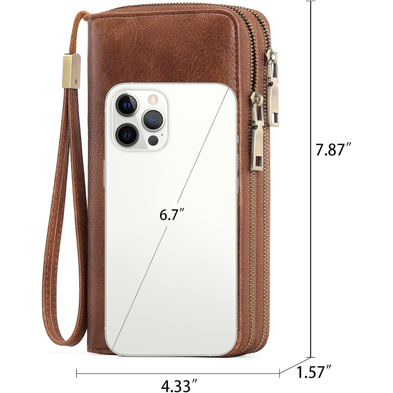 GAEKEAO Wallet for Women Clutch RFID Blocking Wristlet Leather Purse Large Capacity Credit Card Holder with Grip Hand Strap