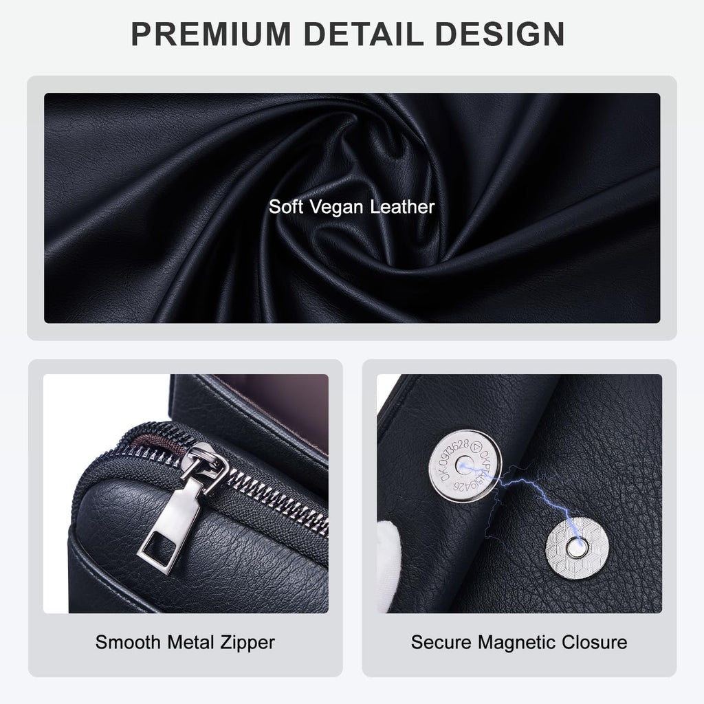 Poiugoya Crossbody Bags For Women,Small Crossbody Purse With Triple Compartments,Cell Phone Wallet With Card Slots For Travel | Small