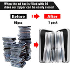 Siveit CD Case, DVD Case Holder 96 Capacity Hard Plastic CD DVD Disc Cases Storage Binder Wallet for Car Home Office Travel (Black)