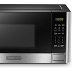 BLACK+DECKER Digital Microwave Oven with Turntable Push-Button Door, Child Safety Lock, Stainless Steel, 0.9 Cu Ft