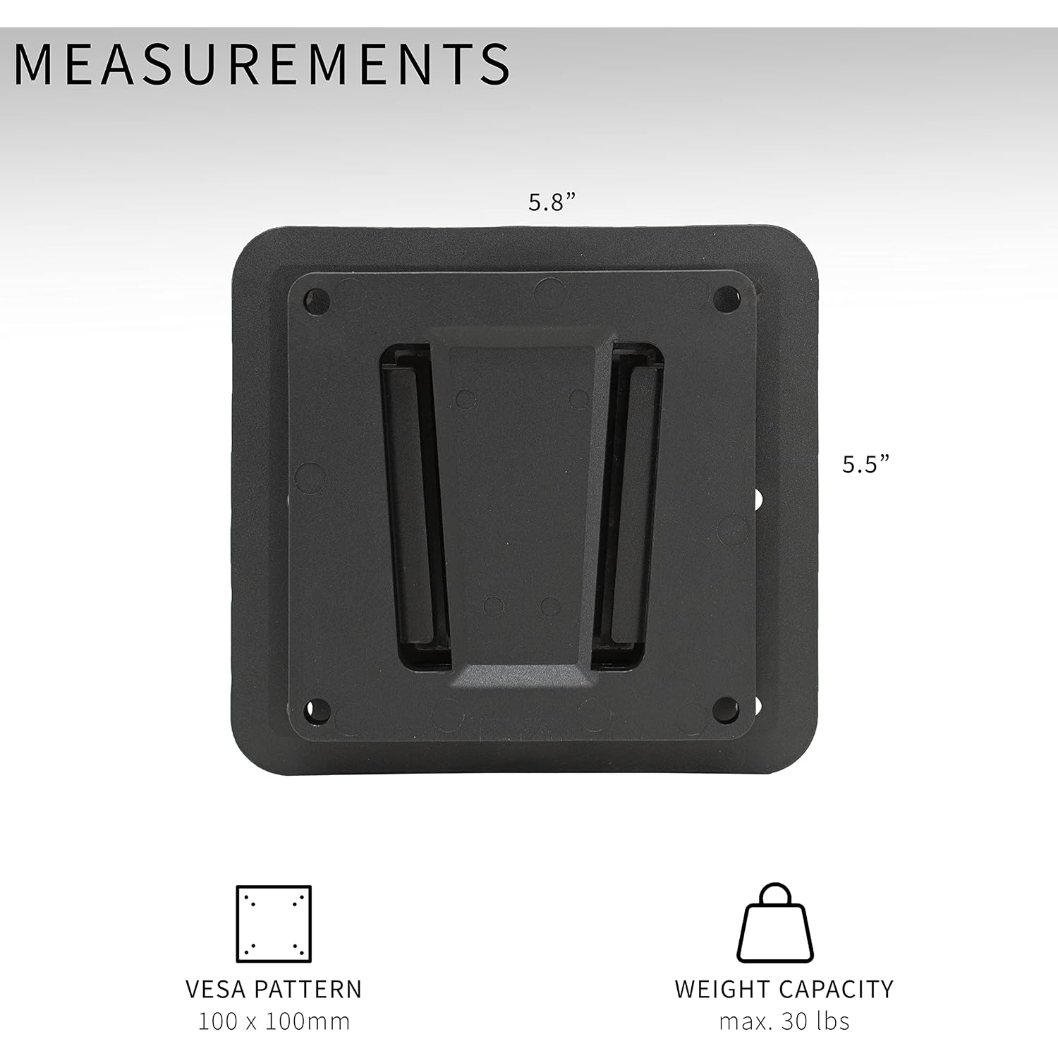 Vivo Black Rv Tv Mount For Screens Up To 43 Inches, Mount-Vwrv1 | Anti-Rust Quick Release Plastic Polymer Mount, Low Profile Wall Bracket For Camping, Vesa 100X100Mm, Holds 30 Lbs