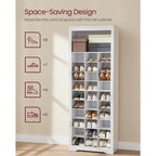 VASAGLE Shoe Storage Cabinet, 10 Tier Shoe Rack Organizer, Holds Up to 30 Pairs of Shoes, for Entryway Bedroom, 12.6 x 24.8 x 73.6 Inches, White ULBS273T14