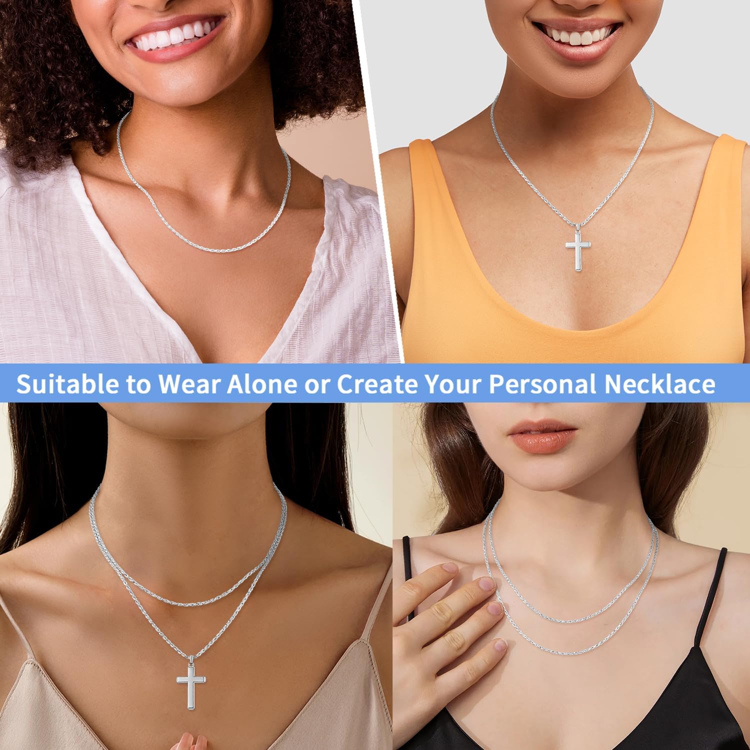 Jewlpire 1.5mm Rope Chain 925 Sterling Silver Chain Necklace for Women, 14K Gold Plated Chain for Women Sturdy Women's Chain Necklaces, 16 18 20 22 24 26 Inch