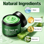2Pcs Pure Tea Tree Oil Foot Cream with Vitamin E, Aloe Vera & Peppermint, Nourishing & Hydrating, for Dry Cracked Feet, Hands, Heels, Elbow, Nails, and Knees, Smooth Application-50g/1.764oz