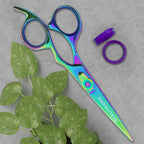 Professional Hair Cutting Scissors – Barber Shears With Razor Sharp Stainless Steel Blade, Leather Pouch Included, Salon Hair Scissors For Men & Women, Multi