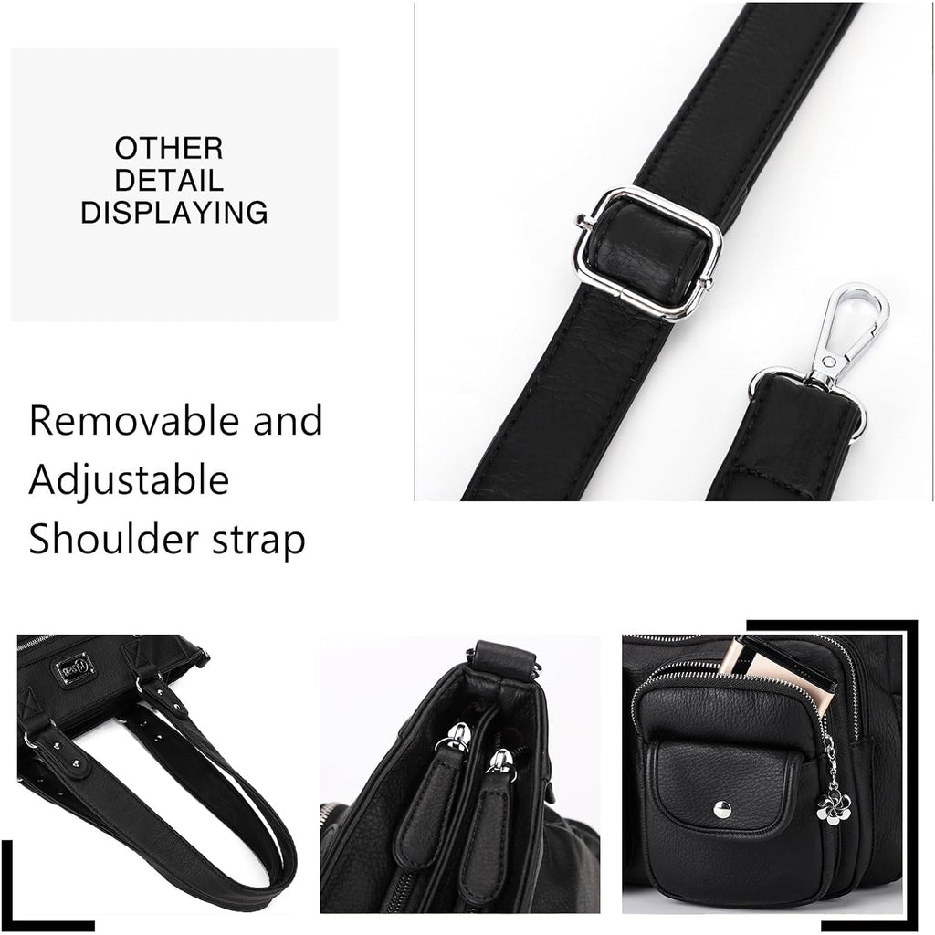 KL928 Large Purses for Women Shoulder Bag Tote Handbags Stylish Vegan Leather Hobo Bags Ladies, A-Black-4 | Large, Purses, Stylish, Ladies, Large, Purses