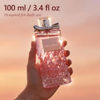 Perfume for Women, Alcohol-Free Long Lasting Floral Fragrance, Light & Soft Scent with Rose, Jasmine & Peony, Peach, Patchouli & Musk Base, 100ml / 3.4 fl oz, Gift for Women & Moms (Velvet Bloom)