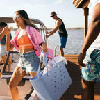 Extra-Large Tote Beach Bag - 19In L X 9In W X 13In H, Waterproof & Sandproof & Washable, Shoulder Shopping Handbag Casual Travel Totes Bag For Pool, Boat, Groceries, Work, Sports丨Sky Blue