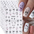 Cute Expression Nail Art Stickers Cute Black Ant Cartoon Nail Decals 6PCS 3D Self-Adhesive Black Ants Face Expression Playful Design Manicure Stickers Gel Polish Sliders for Women DIY Nail Decorations