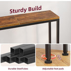 Simple Trending Console Table, 32" Sofa Table With Storage Shelf, Narrow Entryway Table, For Hallway, Behind The Couch, Living Room, Rustic Brown